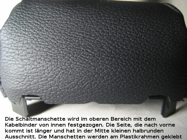 Schaltsack und Handbremsmanschette Opel Vectra B in Echtleder schwarz