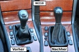 Schaltsack Mercedes W210 W124 E-Klasse ECHT LEDER N232